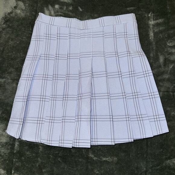 Princess Polly Light Blue Plaid No Boundaries Mini Skirt Women's Size 2 Preppy - Picture 1 of 7